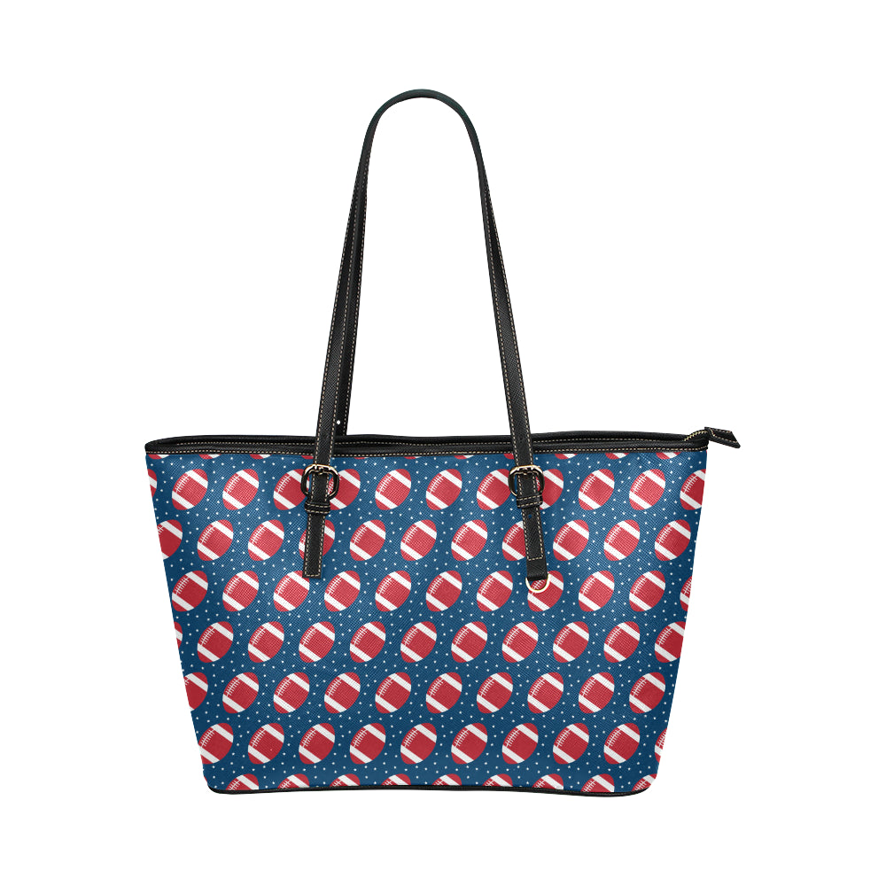American Football Star Design Pattern Leather Tote Bag