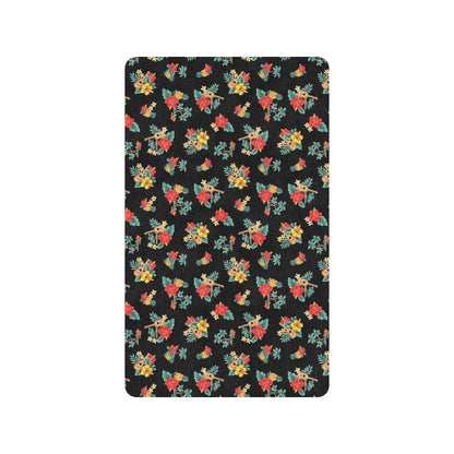 Hawaiian Flower Themed Print Rubber Doormat