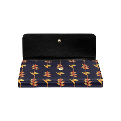 Heliconia Pattern Print Design HL06 Women's Trifold Wallet