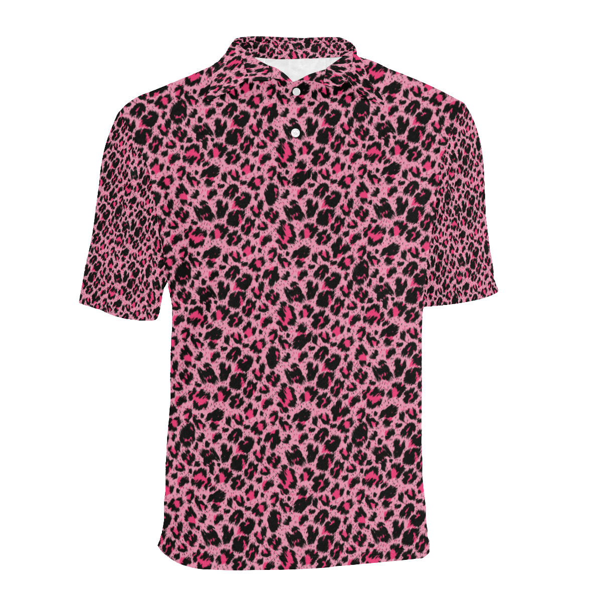 Cheetah Pink Pattern Print Design 01 Men Polo Shirt