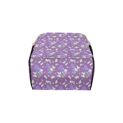 Iris Pattern Print Design IR09 Diaper Bag Backpack