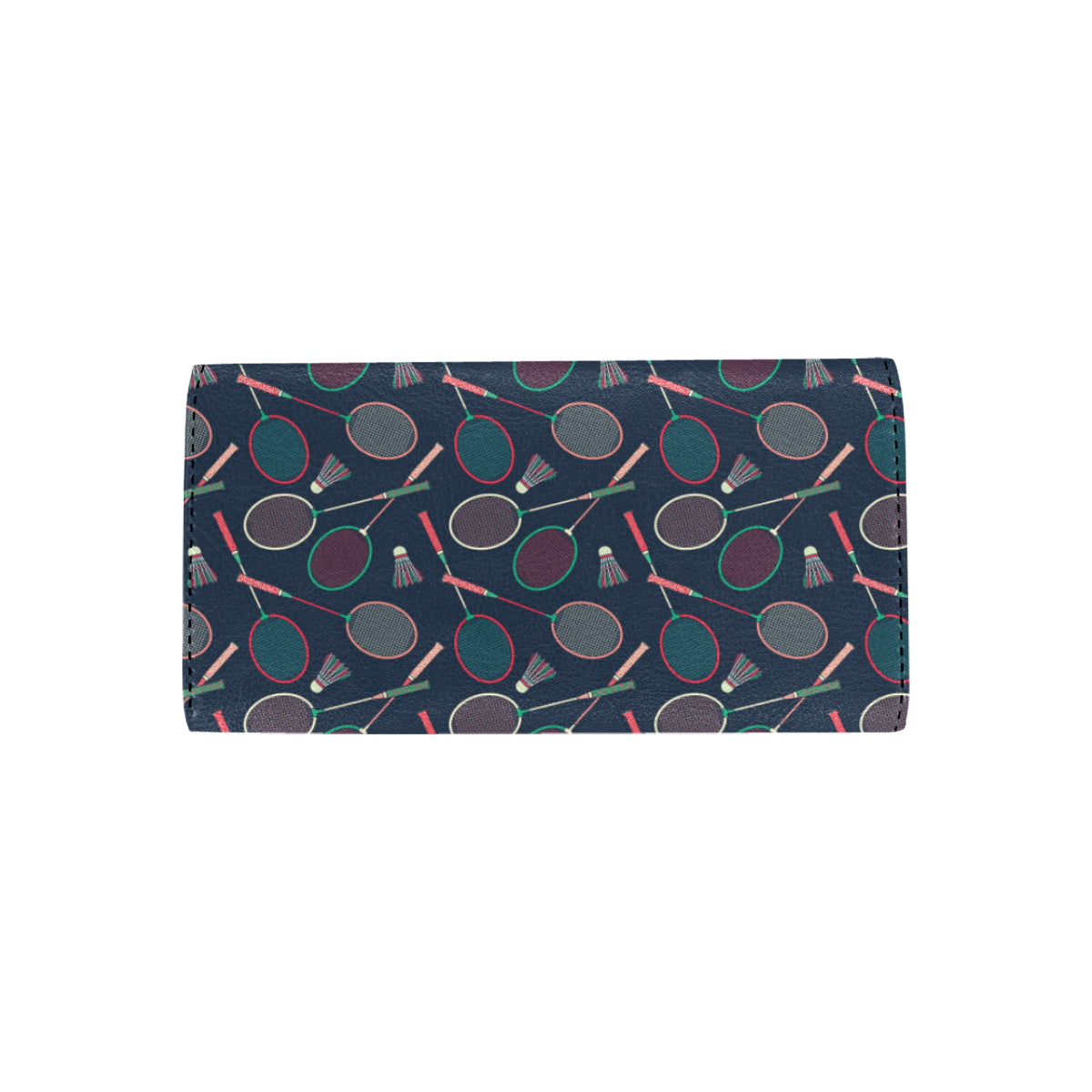 Badminton Pattern Print Design 03 Women's Trifold Wallet
