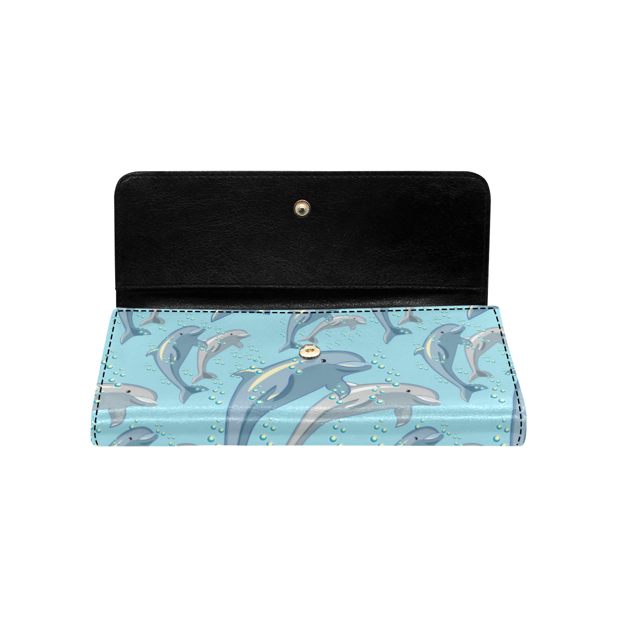 Dolphin Print Pattern Women's Trifold Wallet