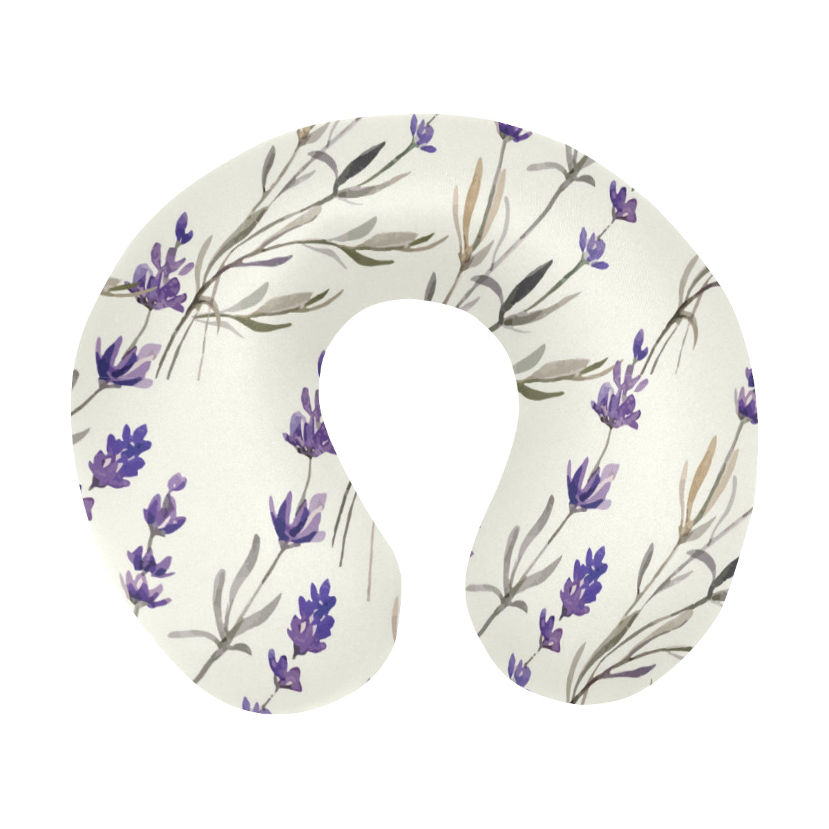 Lavender Pattern Print Design 01 U-Shaped Travel Neck Pillow