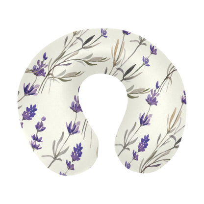 Lavender Pattern Print Design 01 U-Shaped Travel Neck Pillow