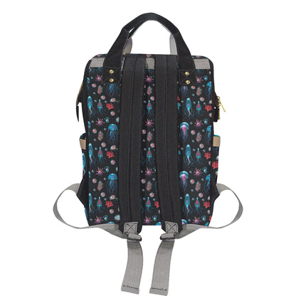 Jellyfish Underwater Print Diaper Bag Backpack