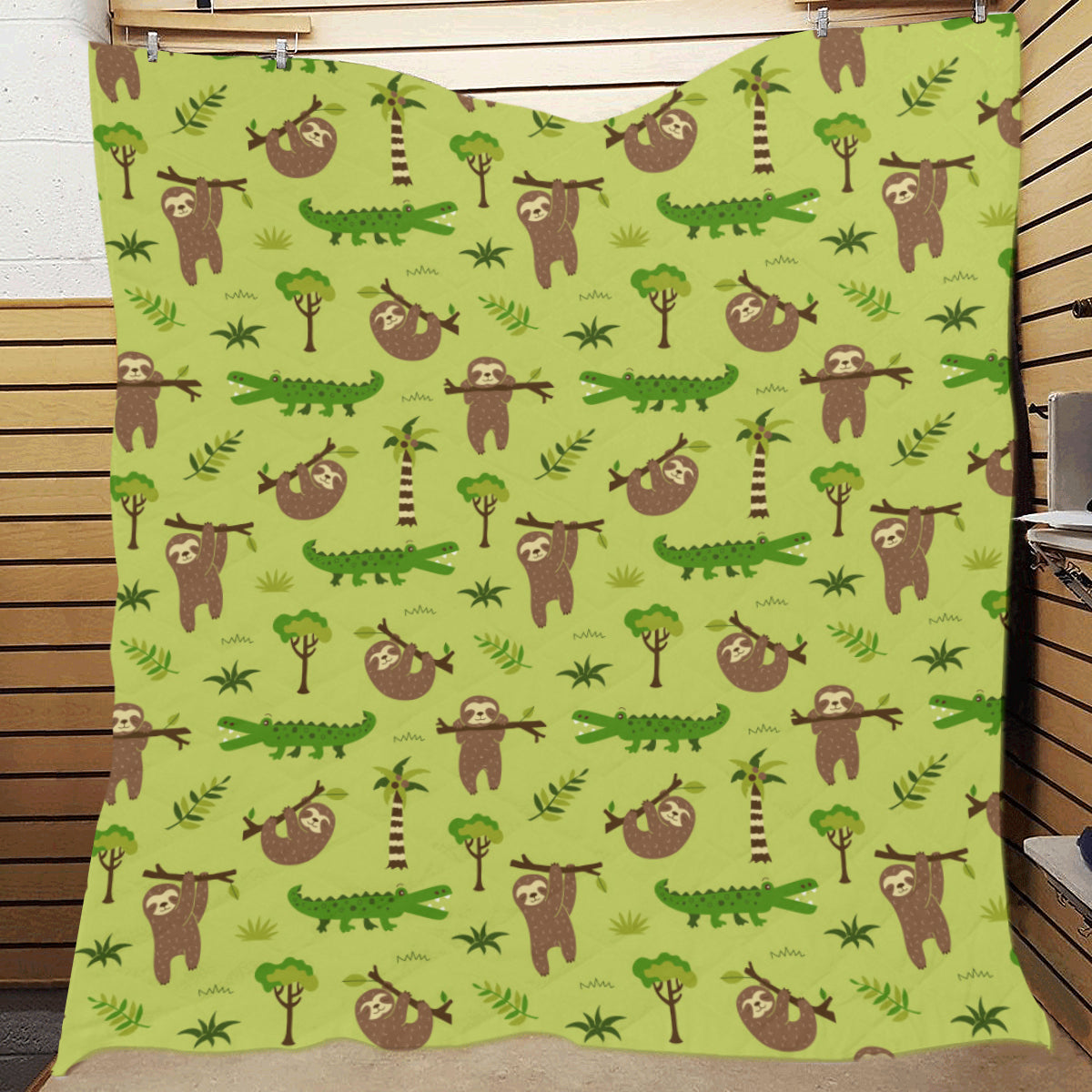 Alligator Pattern Print Design 04 Premium Quilt