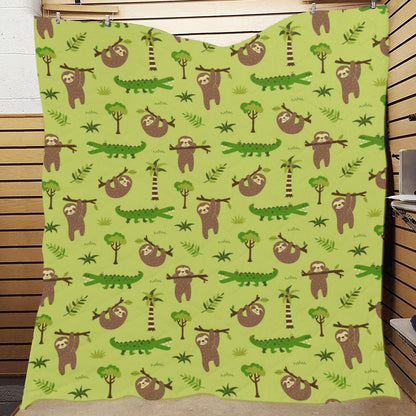 Alligator Pattern Print Design 04 Premium Quilt