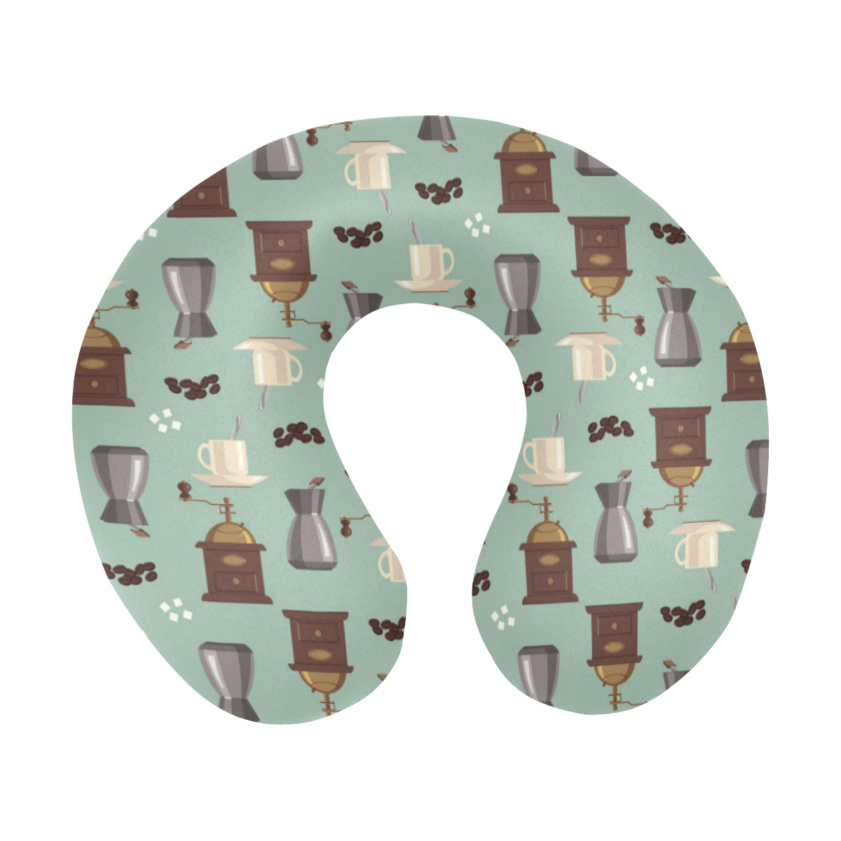 Coffee Pattern Print Design 04 U-Shaped Travel Neck Pillow
