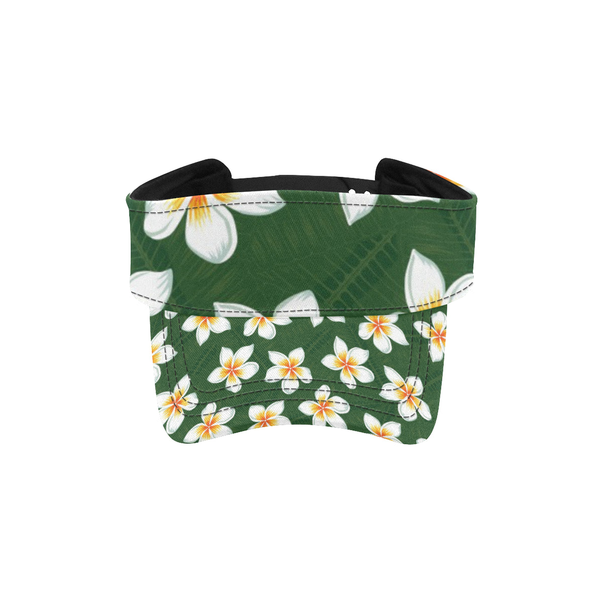 White Plumeria Pattern Print Design PM020 Unisex Sun Visor