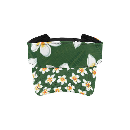 White Plumeria Pattern Print Design PM020 Unisex Sun Visor