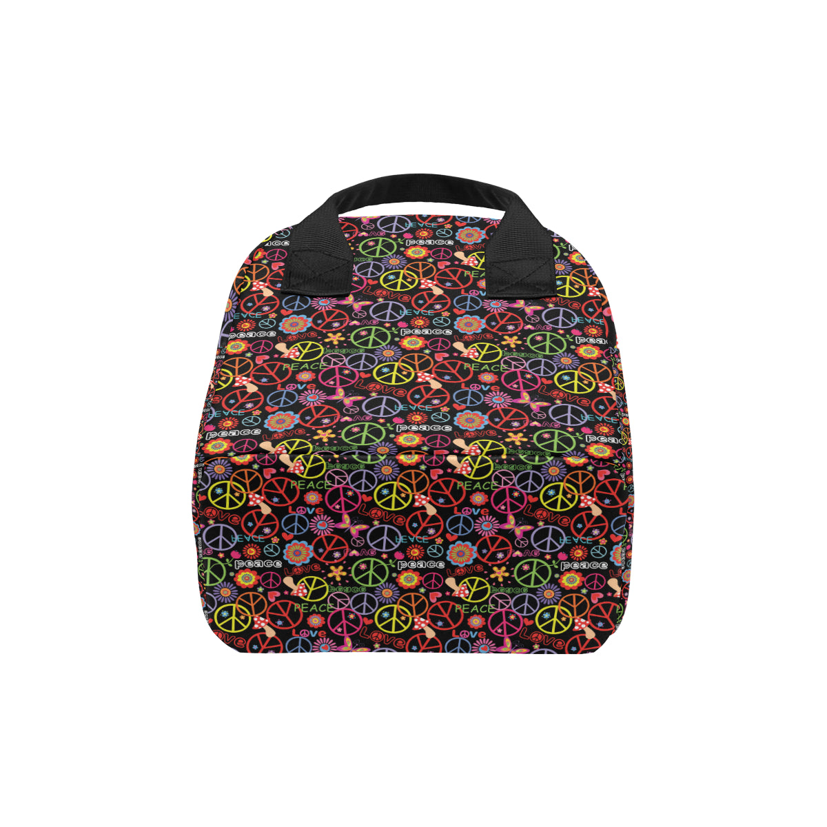 Peace Sign Colorful Design Print Insulated Lunch Bag