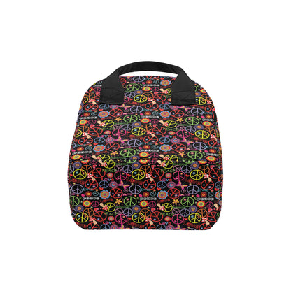 Peace Sign Colorful Design Print Insulated Lunch Bag