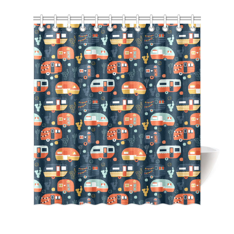 Camper Caravan Print Pattern Shower Curtain