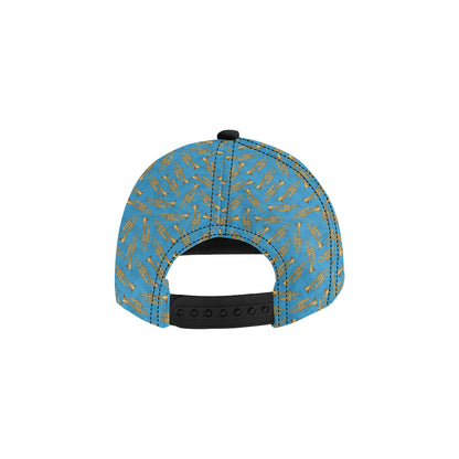 Trumpet Golden Pattern Themed Print Snapback Cap