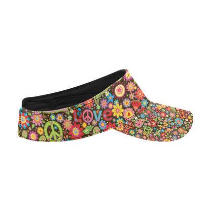 Flower Power Peace Paisley Themed Print Unisex Sun Visor
