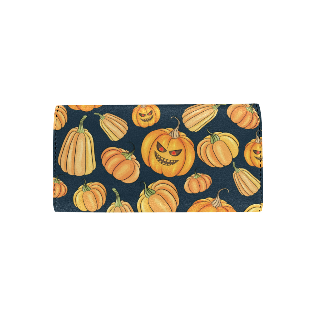 Pumpkin Halloween Pattern Print Design A04 Women's Trifold Wallet