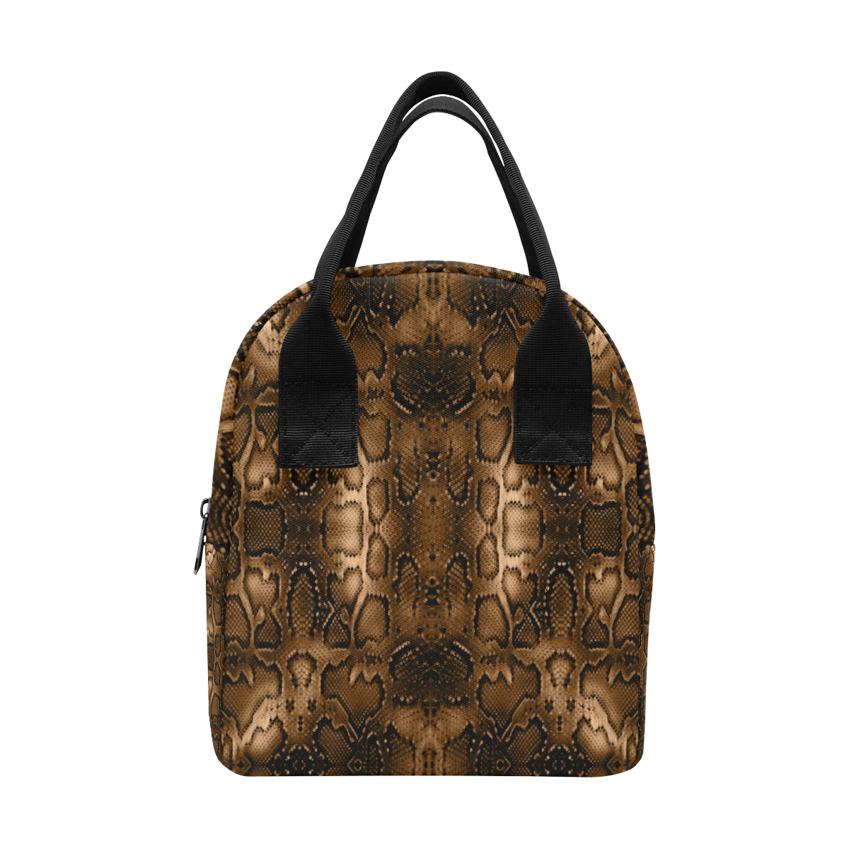 Snake Skin Brown Print Insulated Lunch Bag