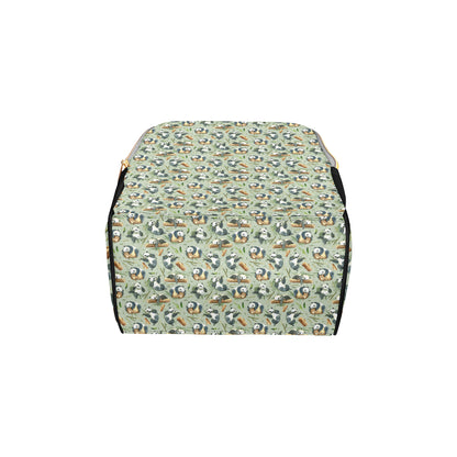Panda Bear Design Bamboo Print Diaper Bag Backpack