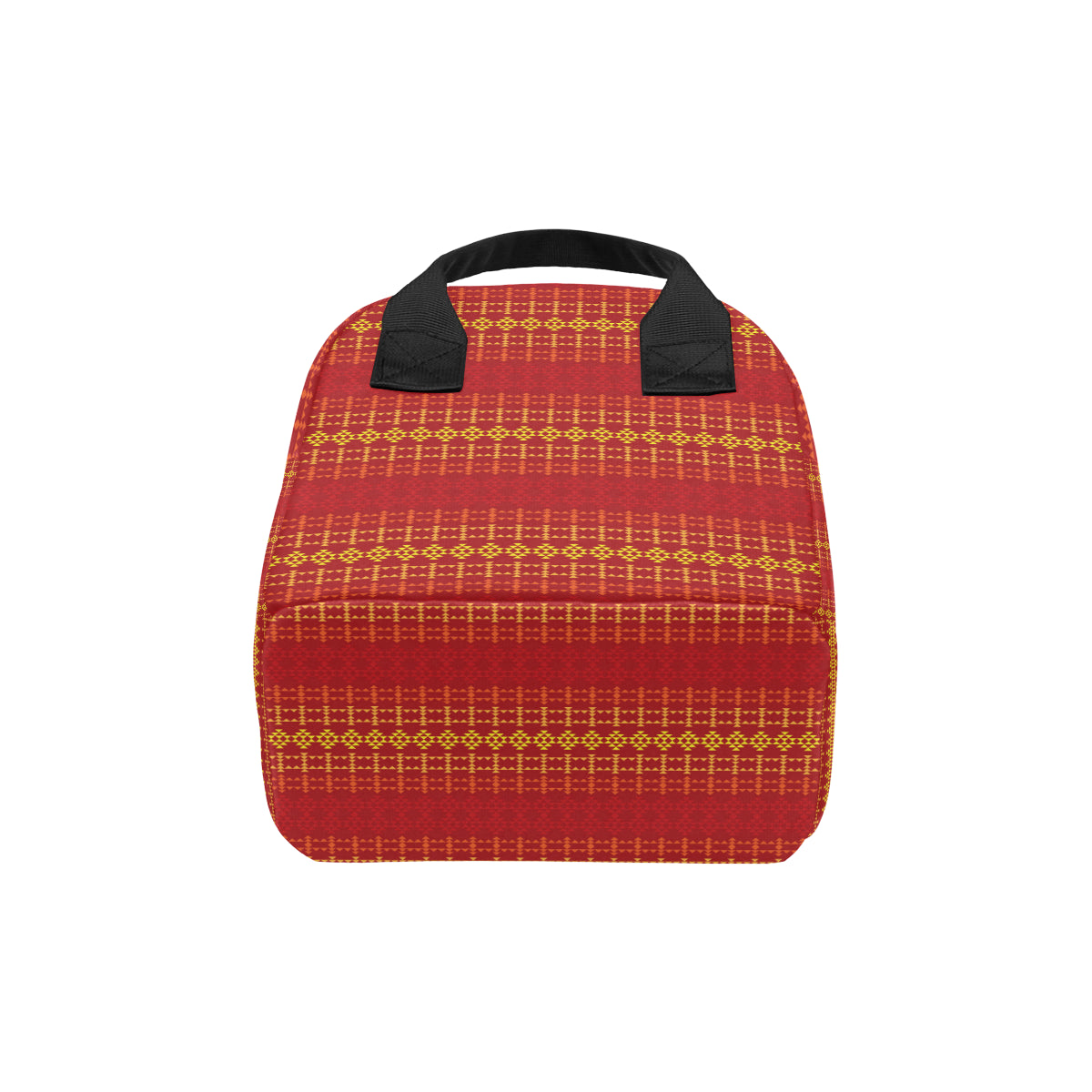 Southwest Red Gold Design Themed Print Insulated Lunch Bag