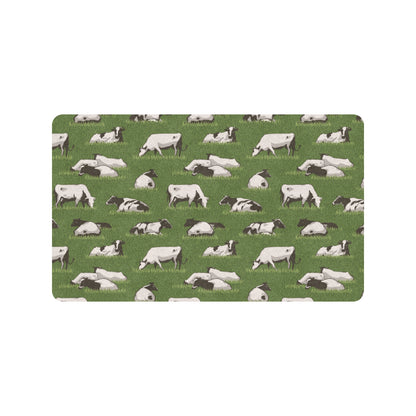 Cow on Grass Print Pattern Rubber Doormat