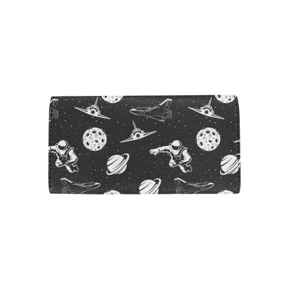 Space Astronauts Print Women's Trifold Wallet