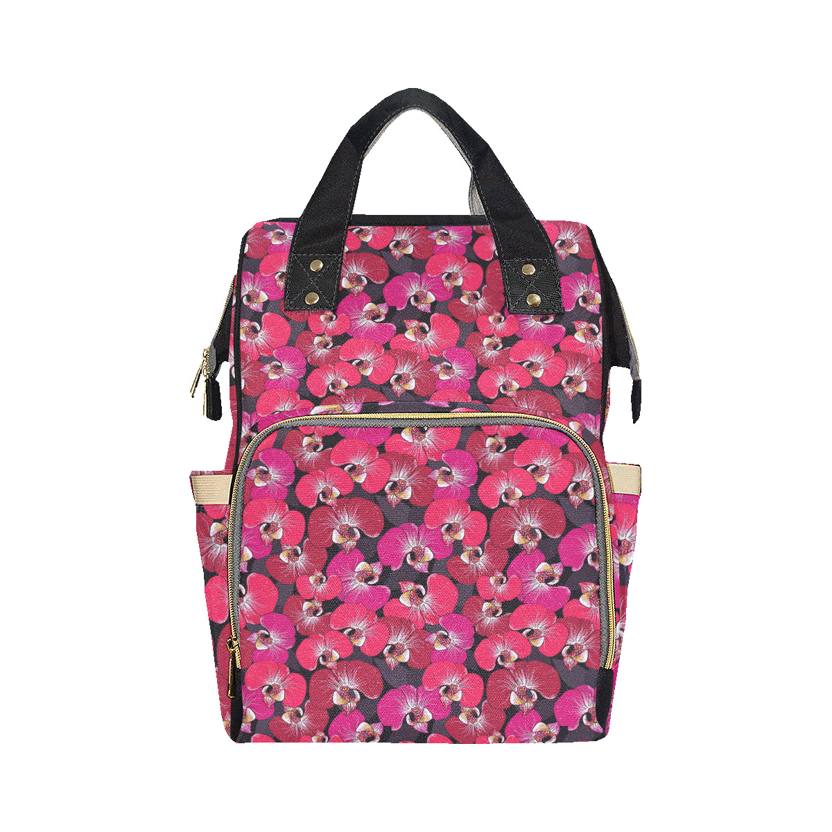 Orchid Red Pattern Print Design OR05 Diaper Bag Backpack
