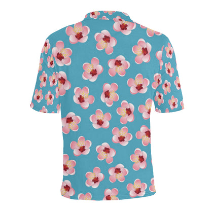 Cherry Blossom Pattern Print Design CB09 Men Polo Shirt