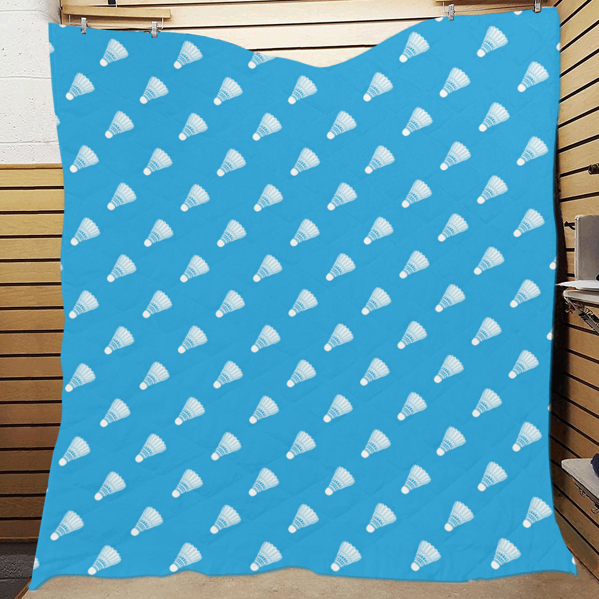 Badminton Ball Pattern Print Design 08 Premium Quilt