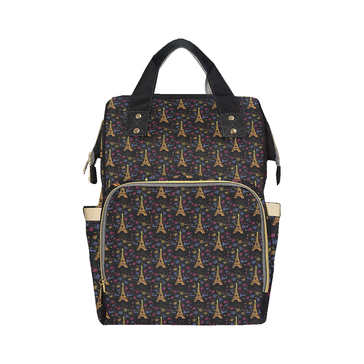 Eiffel Tower Love Paris Print Diaper Bag Backpack