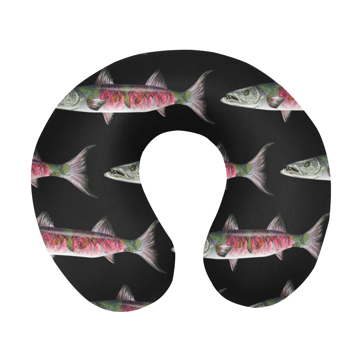 Barracuda Pattern Print Design 02 U-Shaped Travel Neck Pillow
