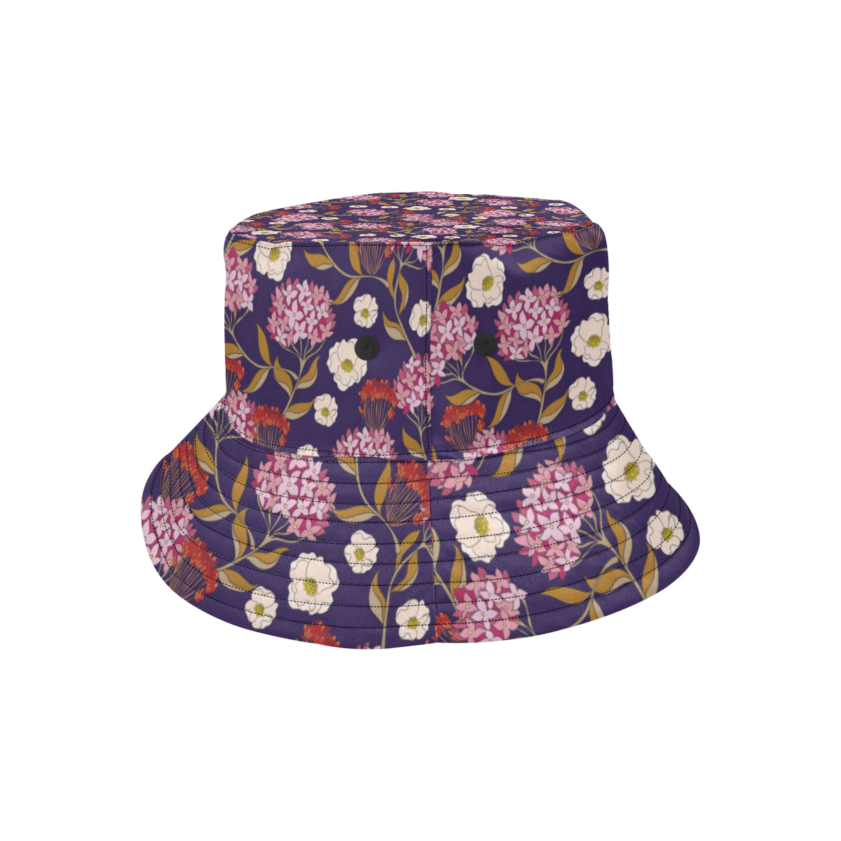 Hydrangea Pattern Print Design HD010 Unisex Bucket Hat