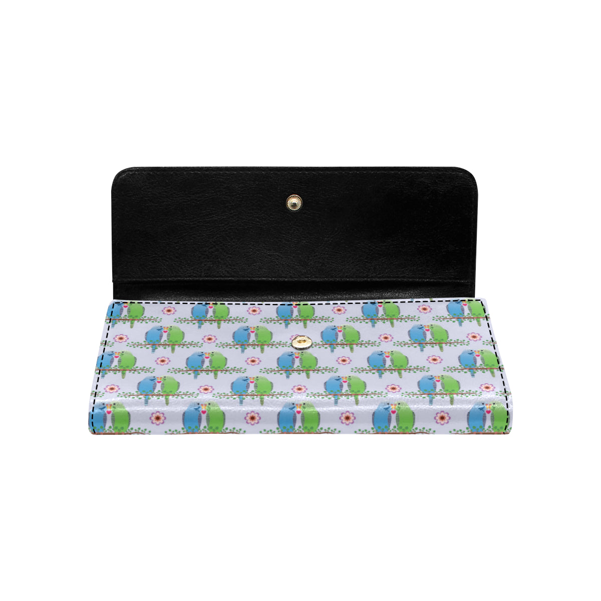 Budgerigar Pattern Print Design 05 Women's Trifold Wallet