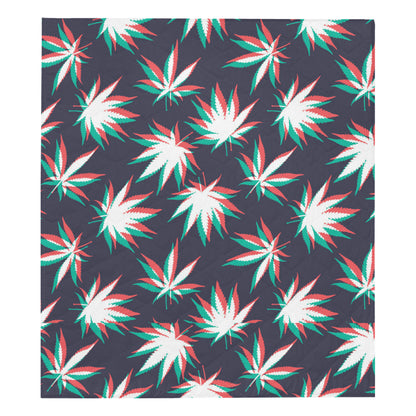 Pot Leaf Pattern Print Design A01 Premium Quilt