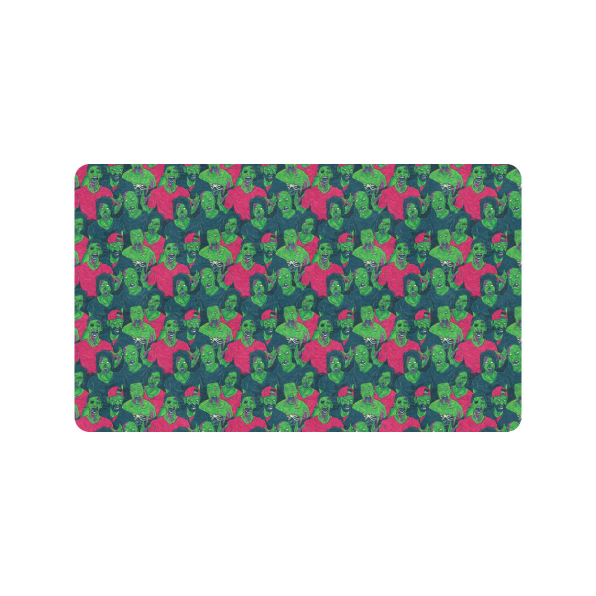 Zombie Themed Design Pattern Print Rubber Doormat