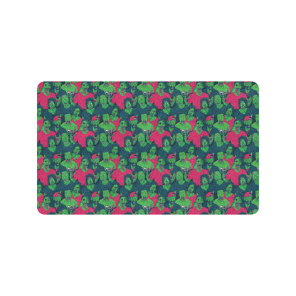 Zombie Themed Design Pattern Print Rubber Doormat
