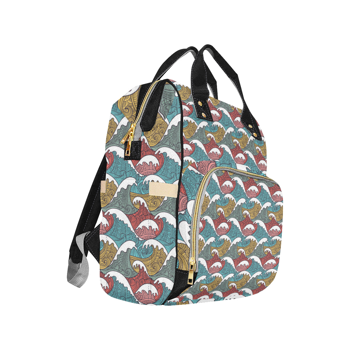 Tribal Wave Pattern Print Diaper Bag Backpack