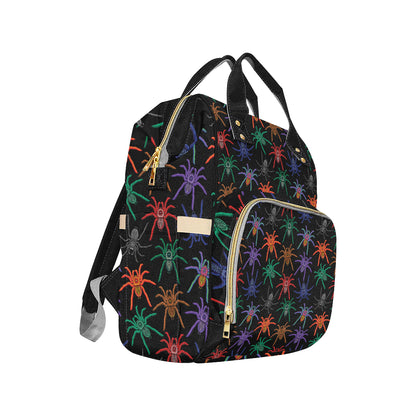 Tarantula Neon Color Pattern Print Design 03 Diaper Bag Backpack