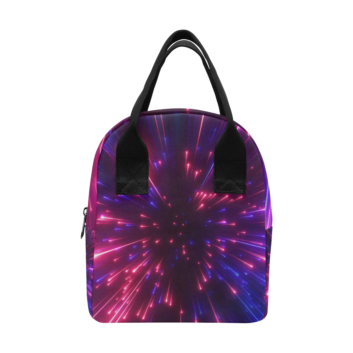 Celestial Purple Blue Neon Speed Light Insulated Lunch Bag