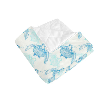 Sea Turtle Pattern Print Design T01 Premium Quilt