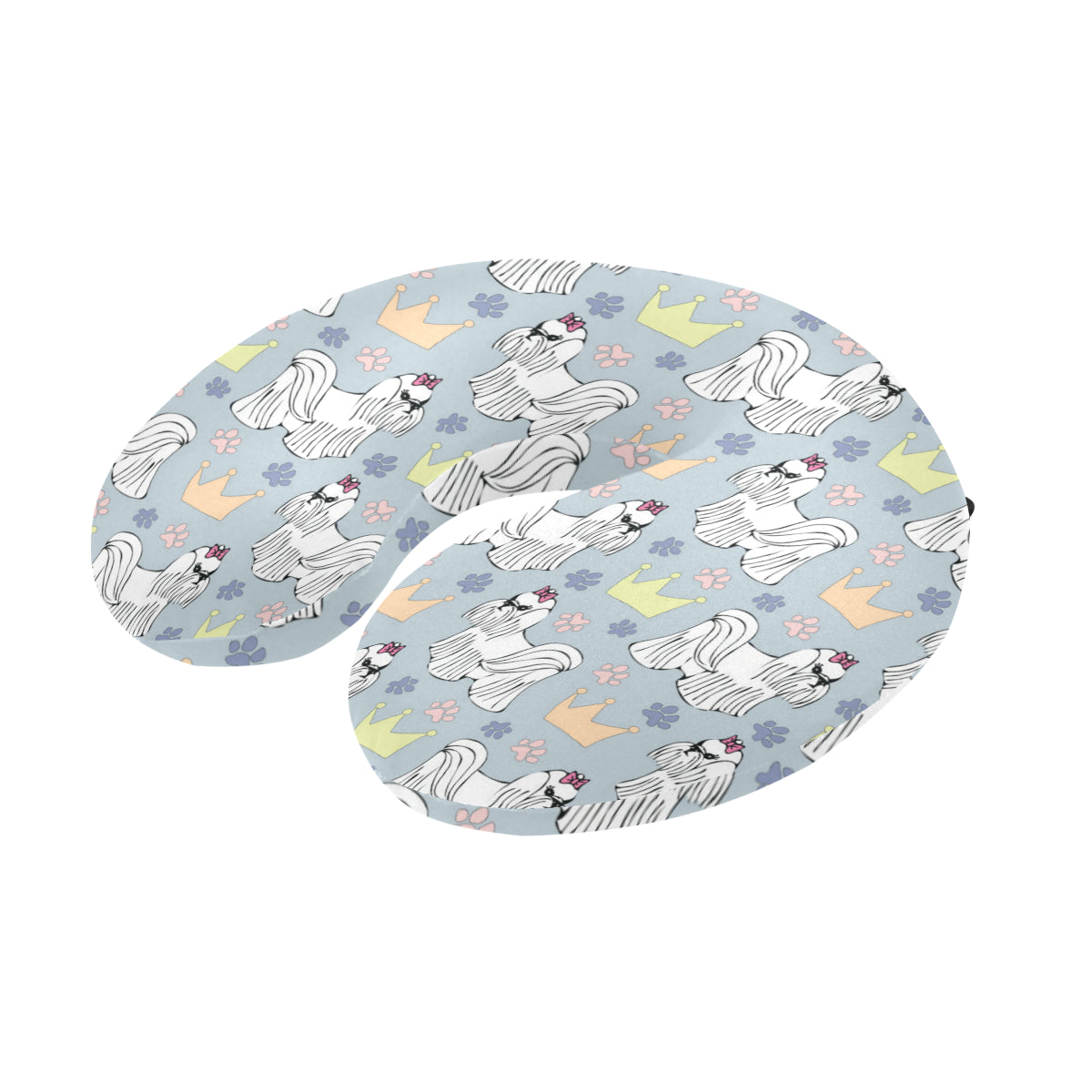 Maltese Pattern Print Design 04 U-Shaped Travel Neck Pillow