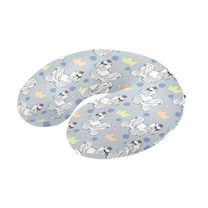Maltese Pattern Print Design 04 U-Shaped Travel Neck Pillow