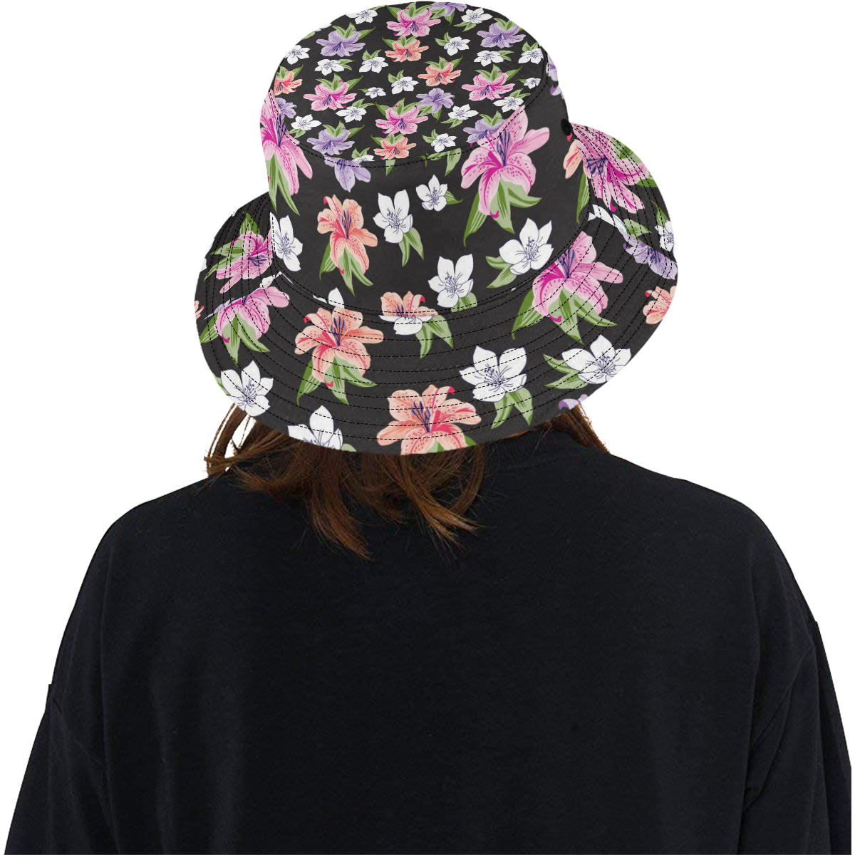 Lily Pattern Print Design LY02 Unisex Bucket Hat