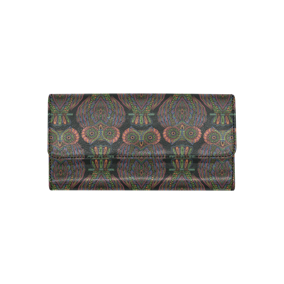 Owl Pattern Print Design A05 Women's Trifold Wallet