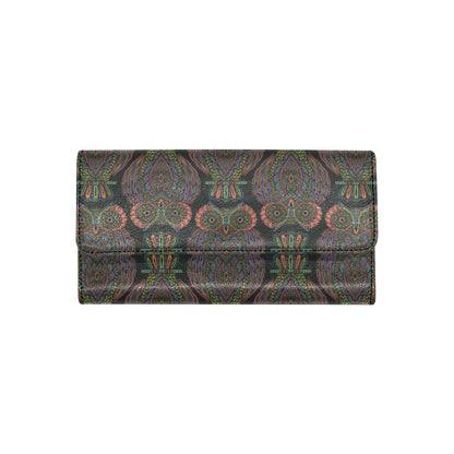 Owl Pattern Print Design A05 Women's Trifold Wallet