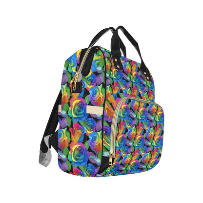 Rose Pattern Print Design RO02 Diaper Bag Backpack