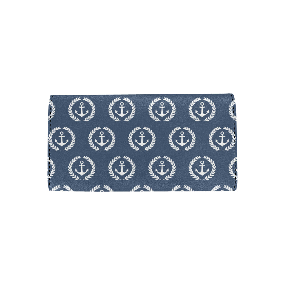 Anchor Pattern Print Design 04 Women's Trifold Wallet