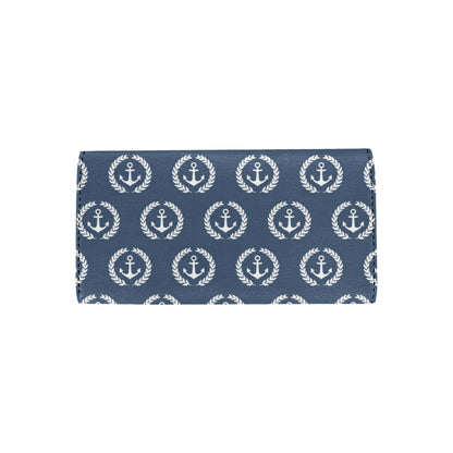 Anchor Pattern Print Design 04 Women's Trifold Wallet