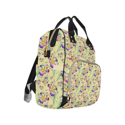 Iris Pattern Print Design IR06 Diaper Bag Backpack