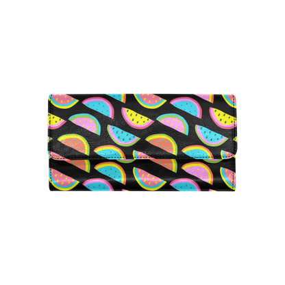 Watermelon Pattern Print Design WM08 Women's Trifold Wallet